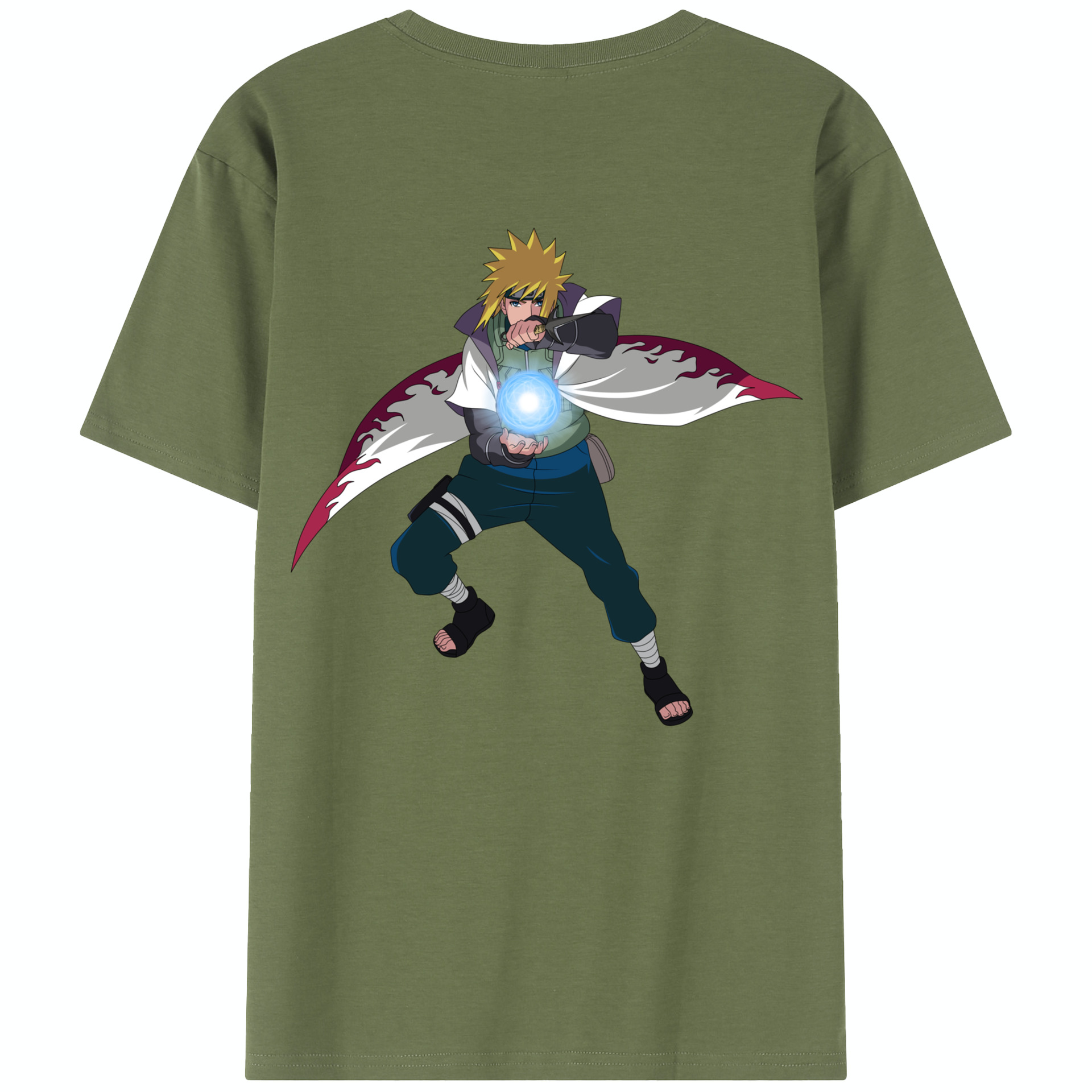 （画像用） NARUTO -ナルト- 波風 ミナト Namikaze Minato 綿100％半袖Tシャツ（背面プリント）